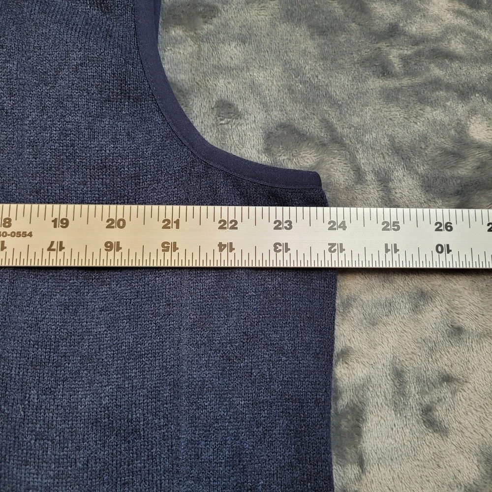 Orvis Mens Navy Blue Full Zip Fleece Sweater Vest Size Large 3BA1